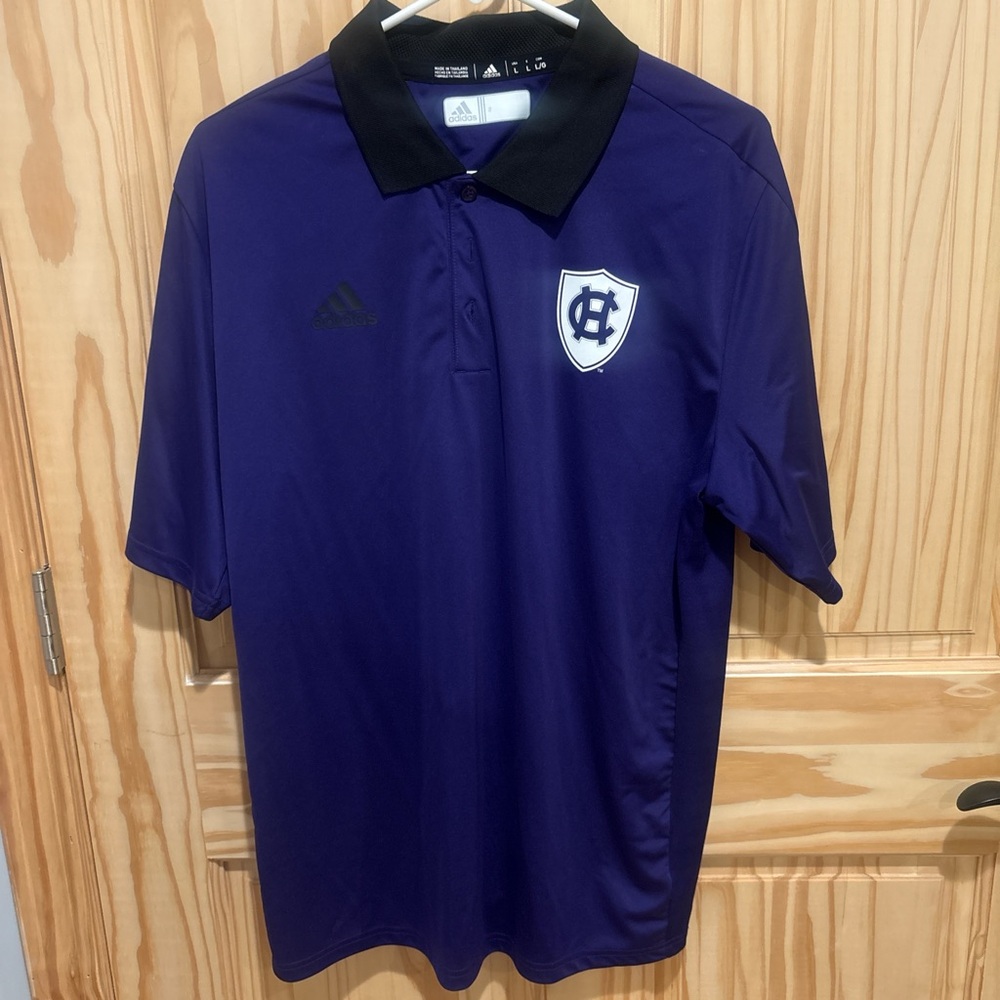 Adidas Holy Cross Crusaders Purple Men's Polo Shirt